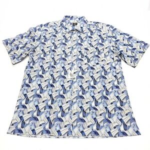 Solemare Maus & Hoffman Mens L Button Up Shirt All Over Print Abstract Short